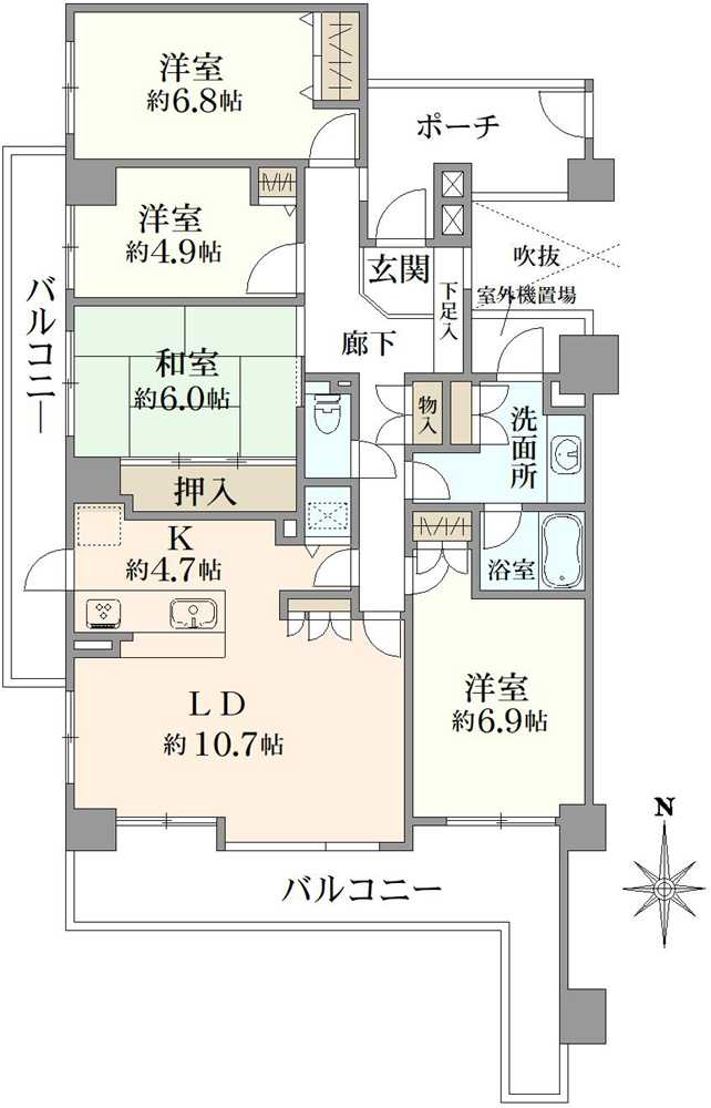 コープ野村クローバーシティ与野4番館の間取図