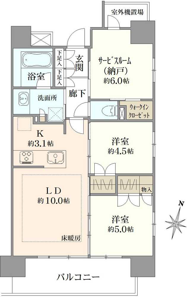 イニシア浦和常盤の間取図
