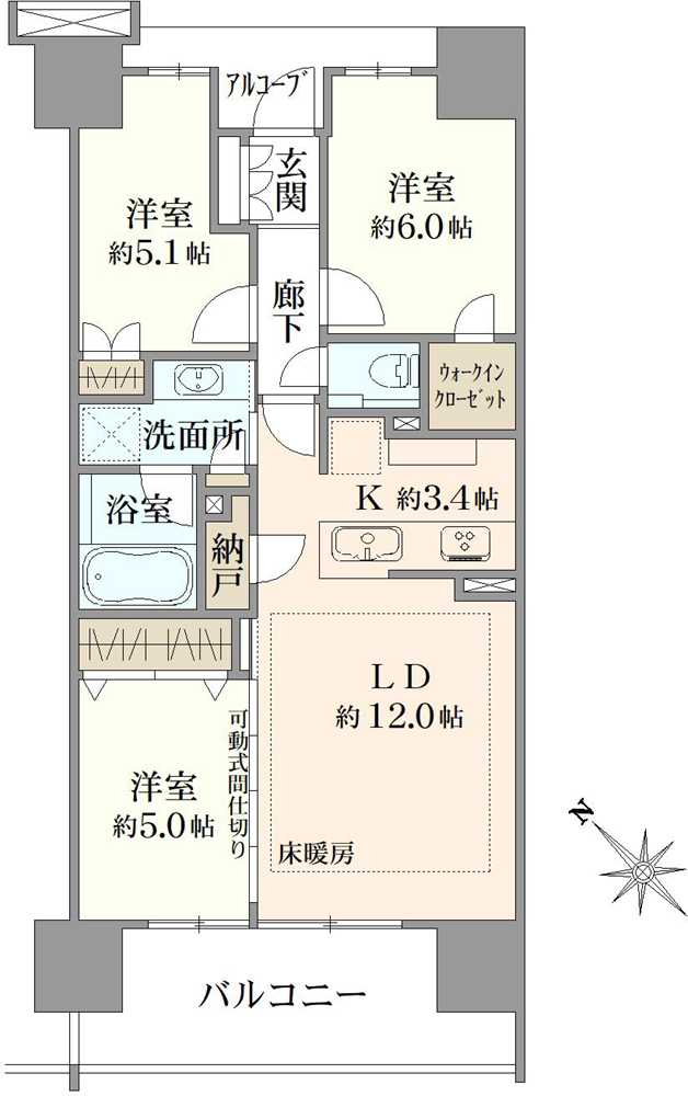 プラウド浦和高砂マークスの間取図