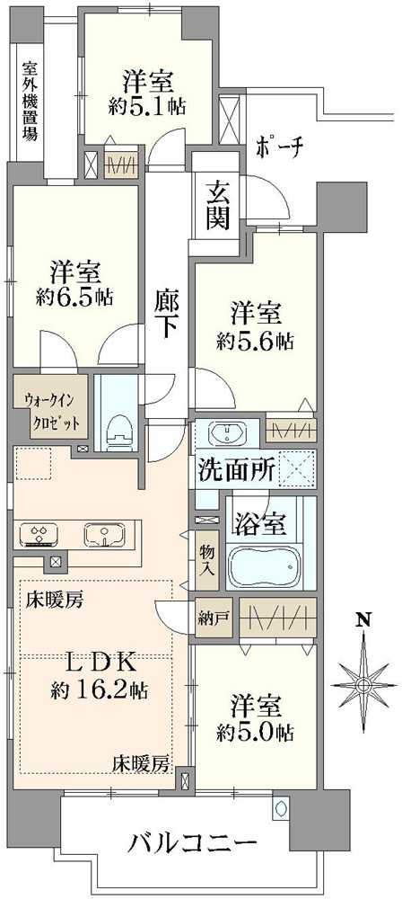 プラウド浦和岸町パサージュの間取図