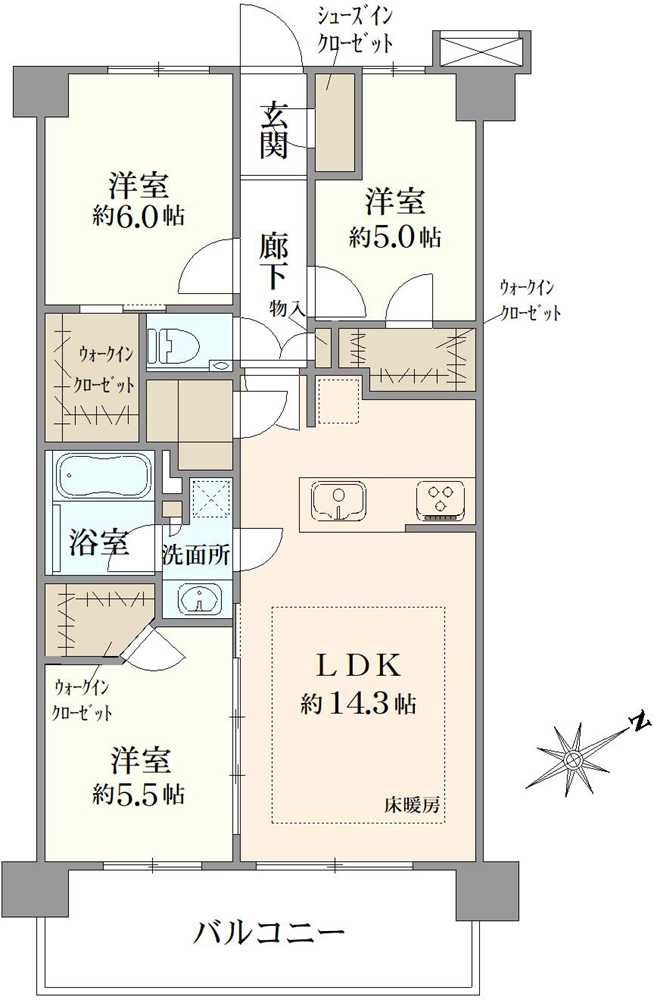 プレシス浦和元町の間取図