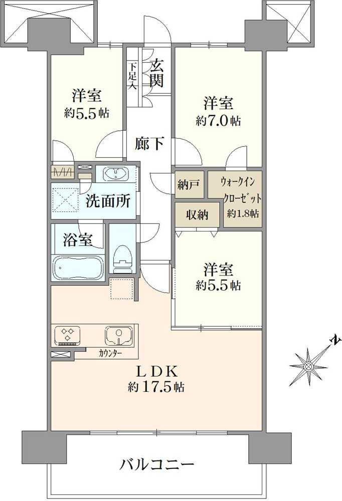 ウエリス浦和美園ノーステラスの間取図