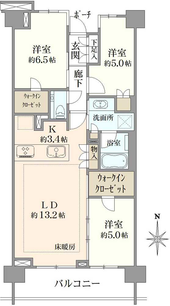 プラウド南浦和神明の間取図