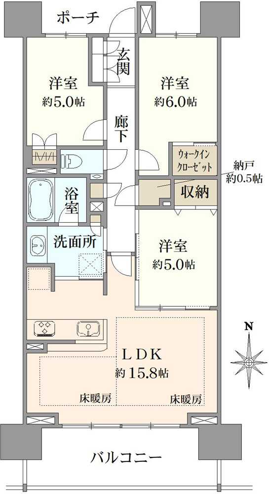 プラウド浦和常盤の間取図