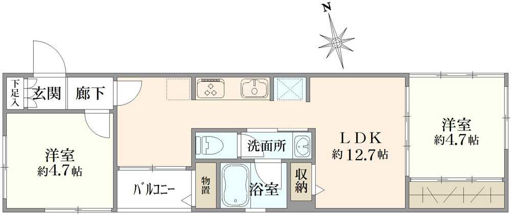 東中野コーポラスの間取図