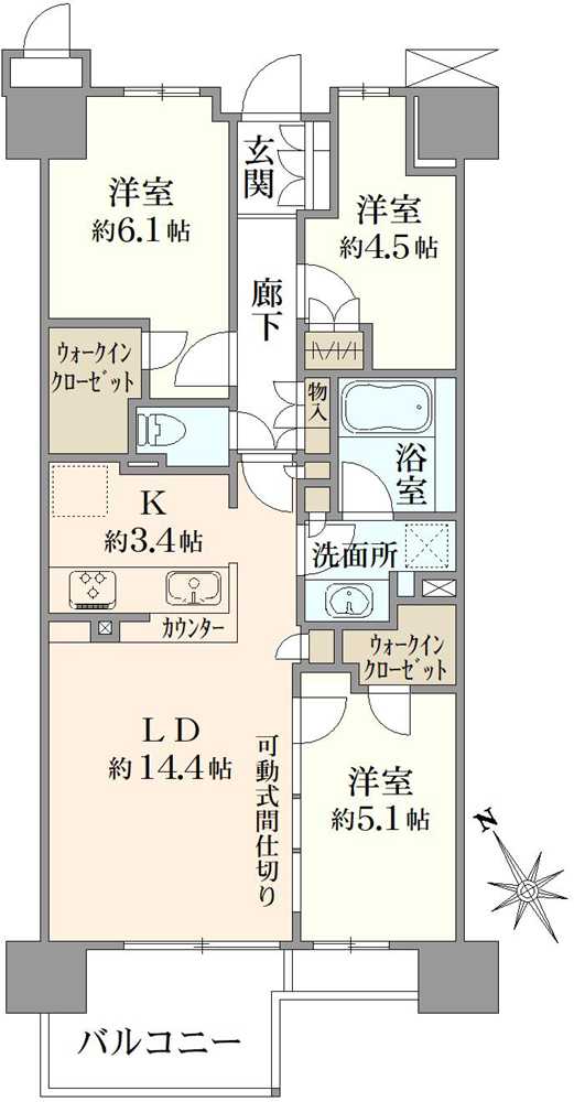 パークホームズ南船橋の間取図
