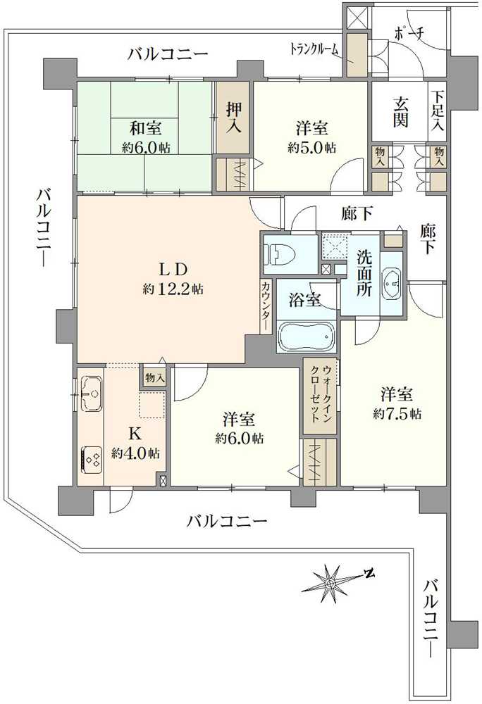 ゼファーグリーンアイル グランデフォートの間取図