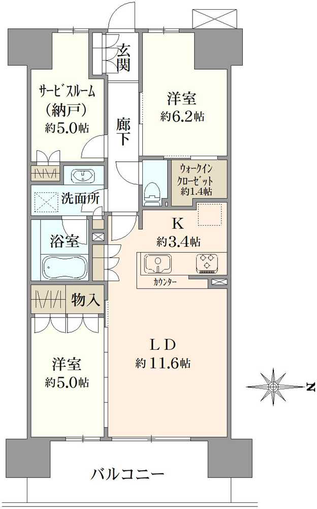 ウエリス八千代村上の間取図
