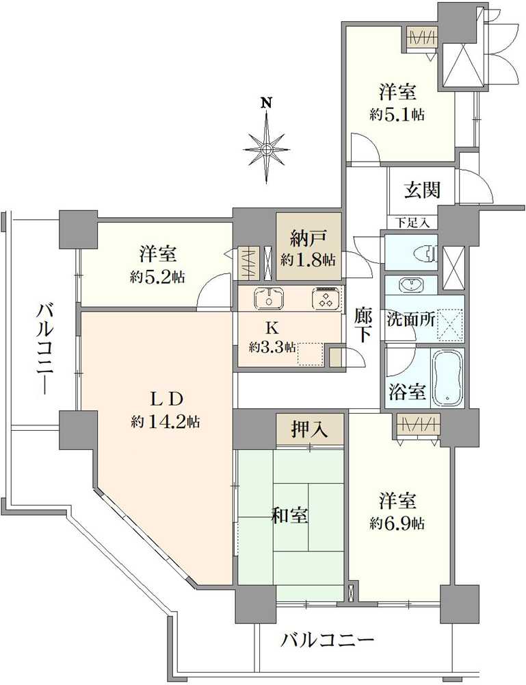 カムザ・スクエア八千代緑が丘タワーズの間取図