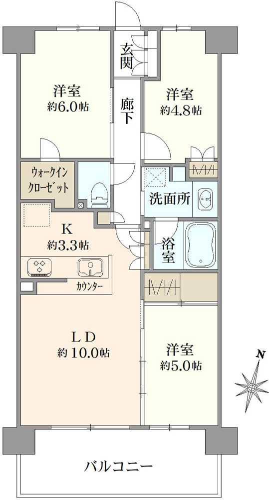 リビオシティ船橋北習志野の間取図