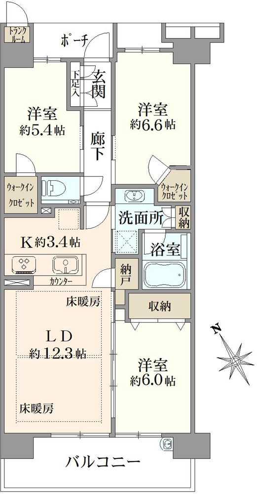 プラウド船橋三街区の間取図