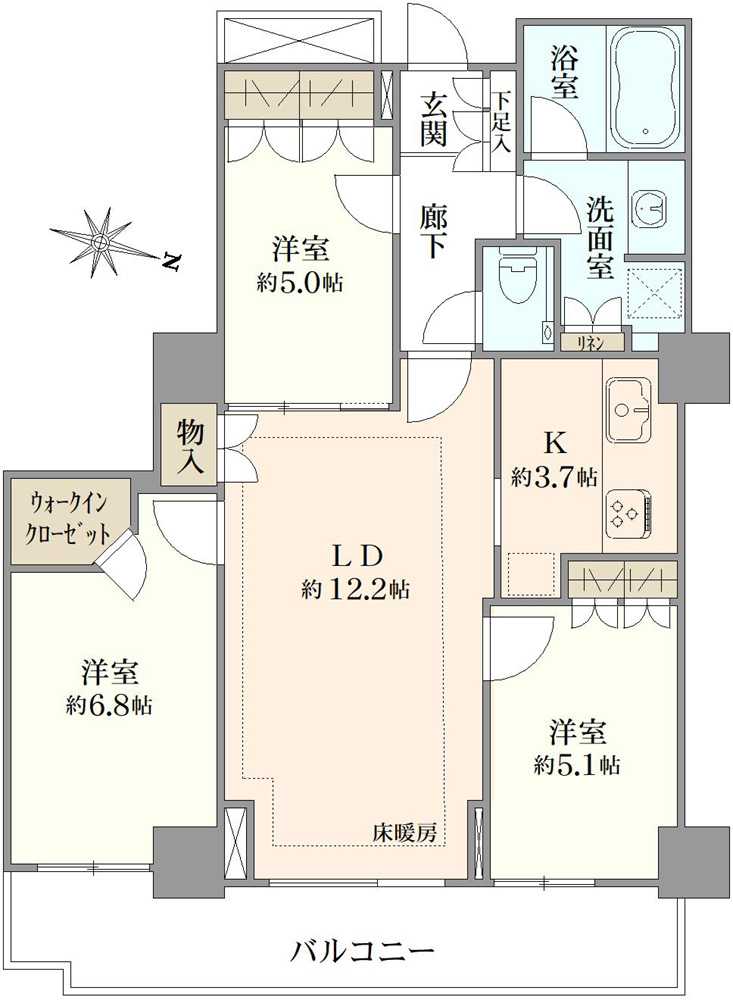 プラウドタワー船橋の間取図