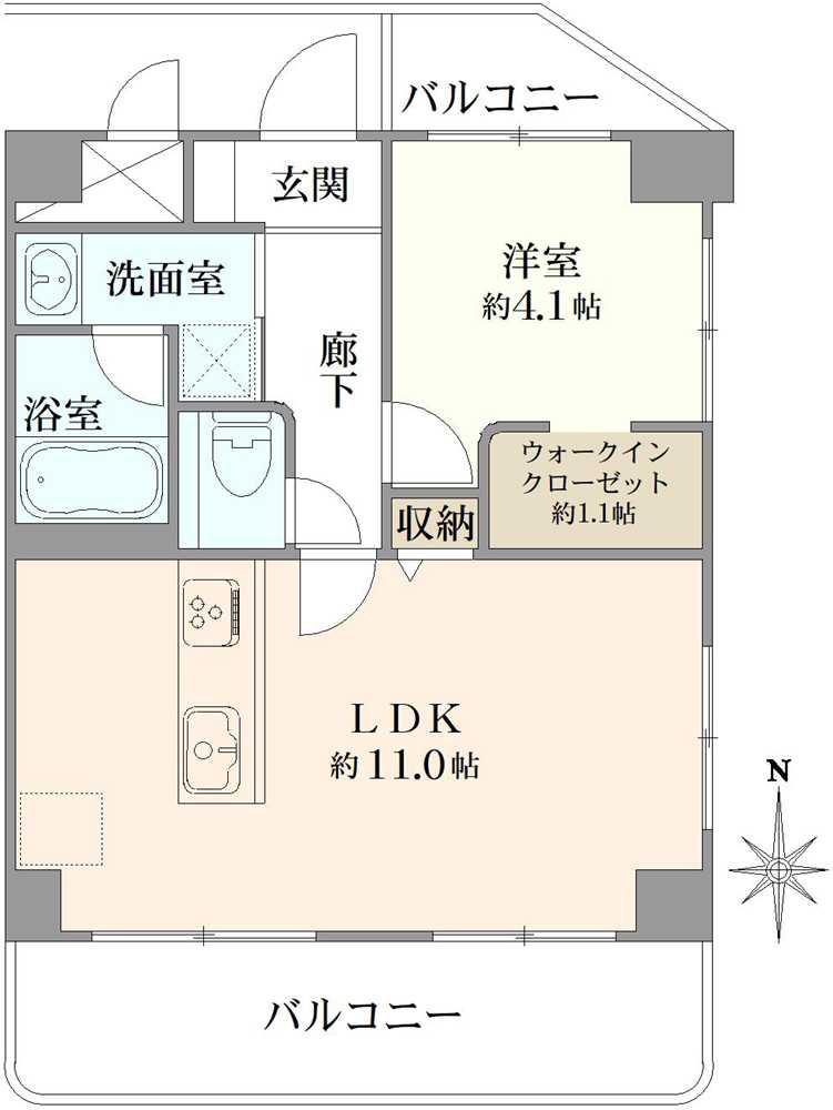 ライオンズマンション門前仲町第6の間取図