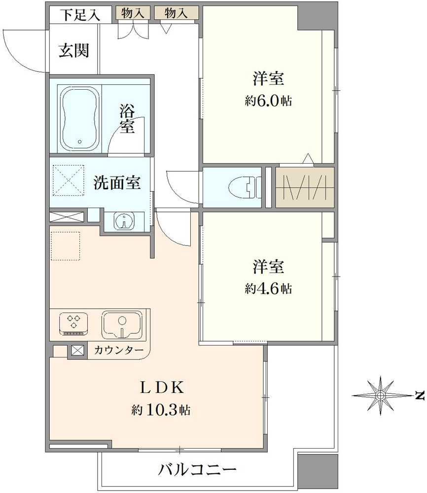 セザールアーバンデュオイーストの間取図
