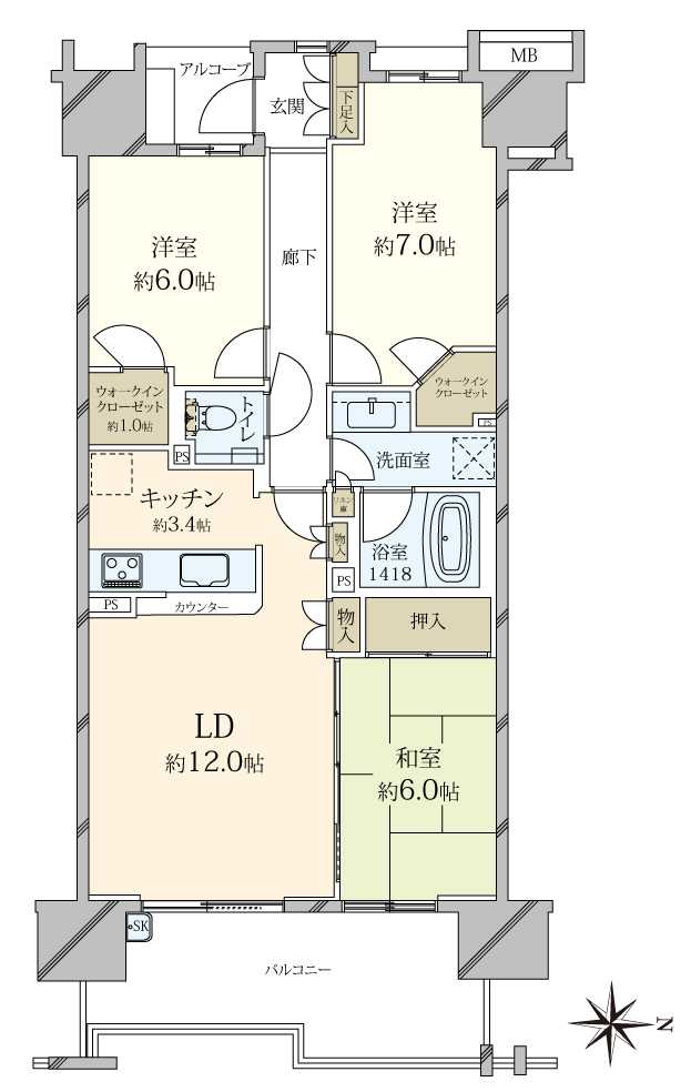 常盤台ガーデンソサエティの間取図