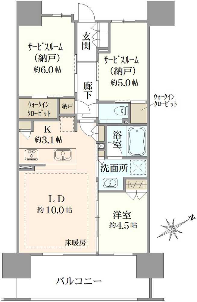 シティハウス西池袋の間取図