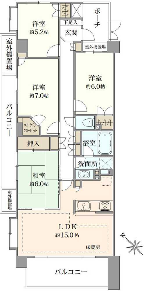 藤和シティホームズ氷川台の間取図