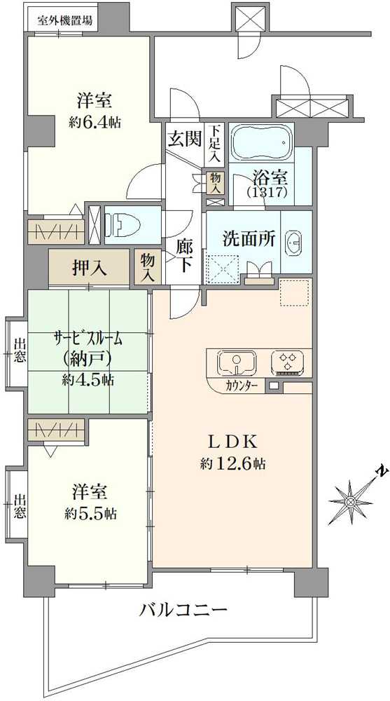 レーベンリヴァーレ南常盤台の間取図