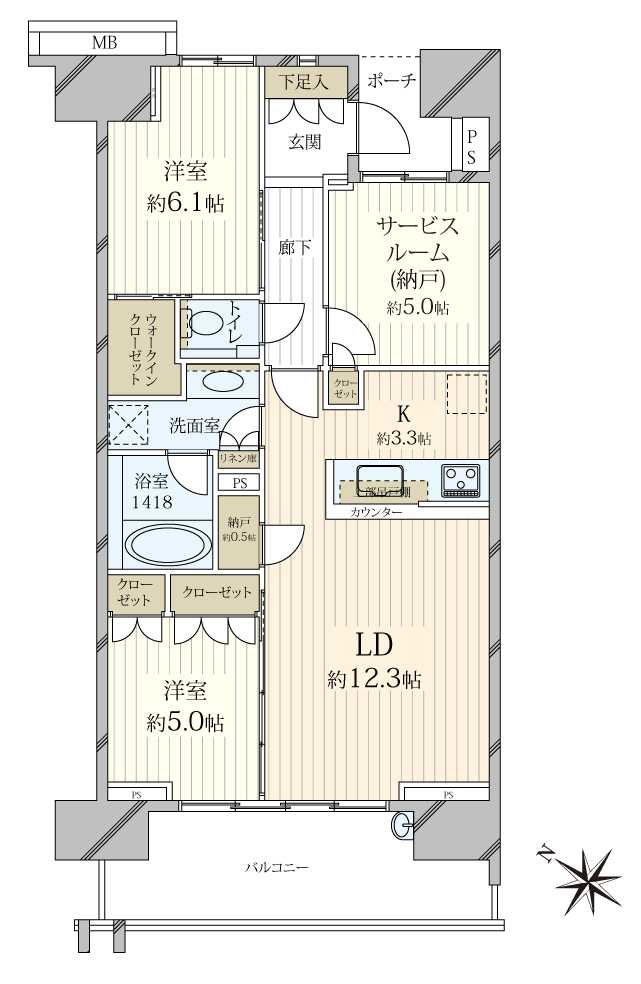 シティテラス加賀の間取図