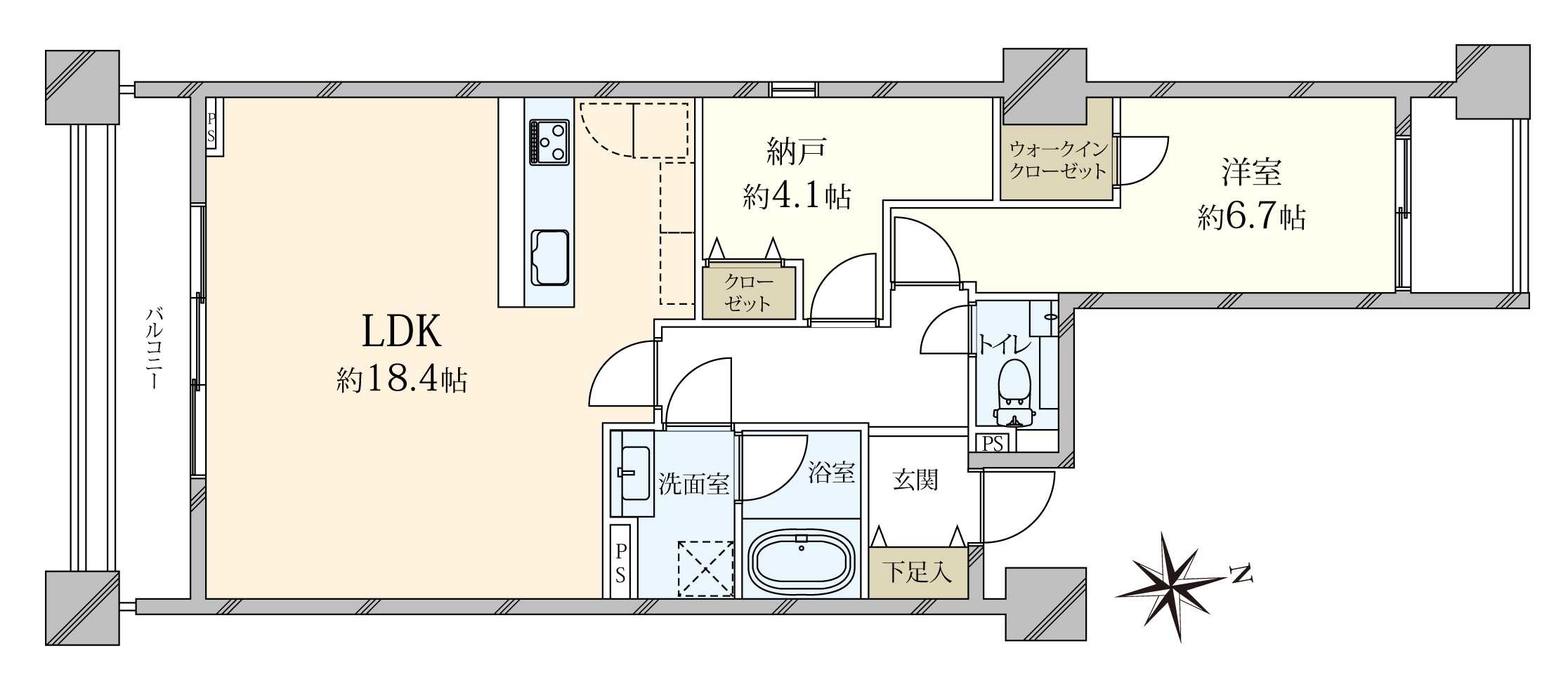 麻布市兵衛町ホームズの間取図