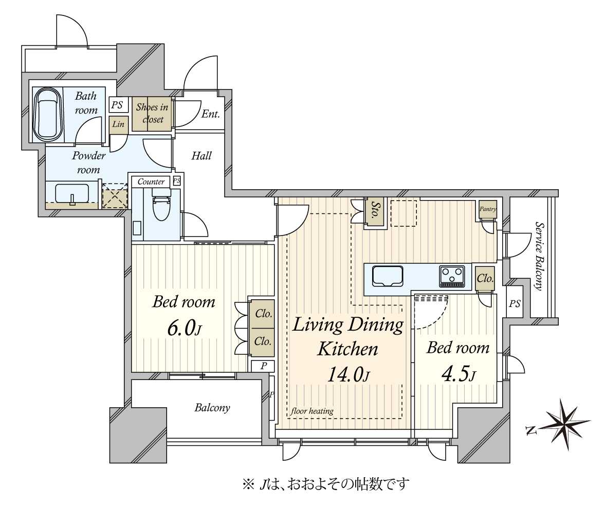 クラッシィハウス大手町ザ・スイートの間取図