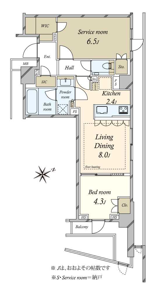 オープンレジデンシア恵比寿コートの間取図