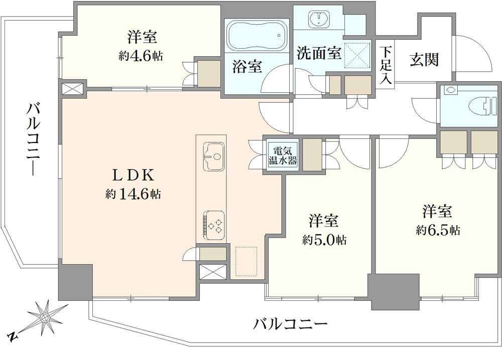 パークタワー滝野川の間取図