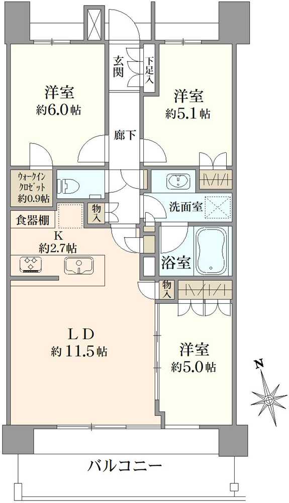 パークホームズ中野中央フォーシーズンズコートの間取図