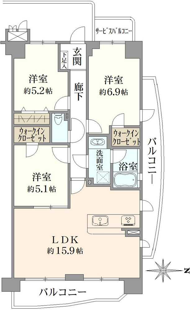 モアクレスト小竹向原の間取図