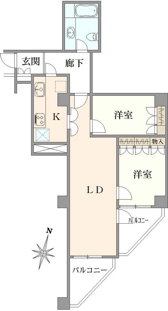 東高代々木ペアシティA棟の間取図