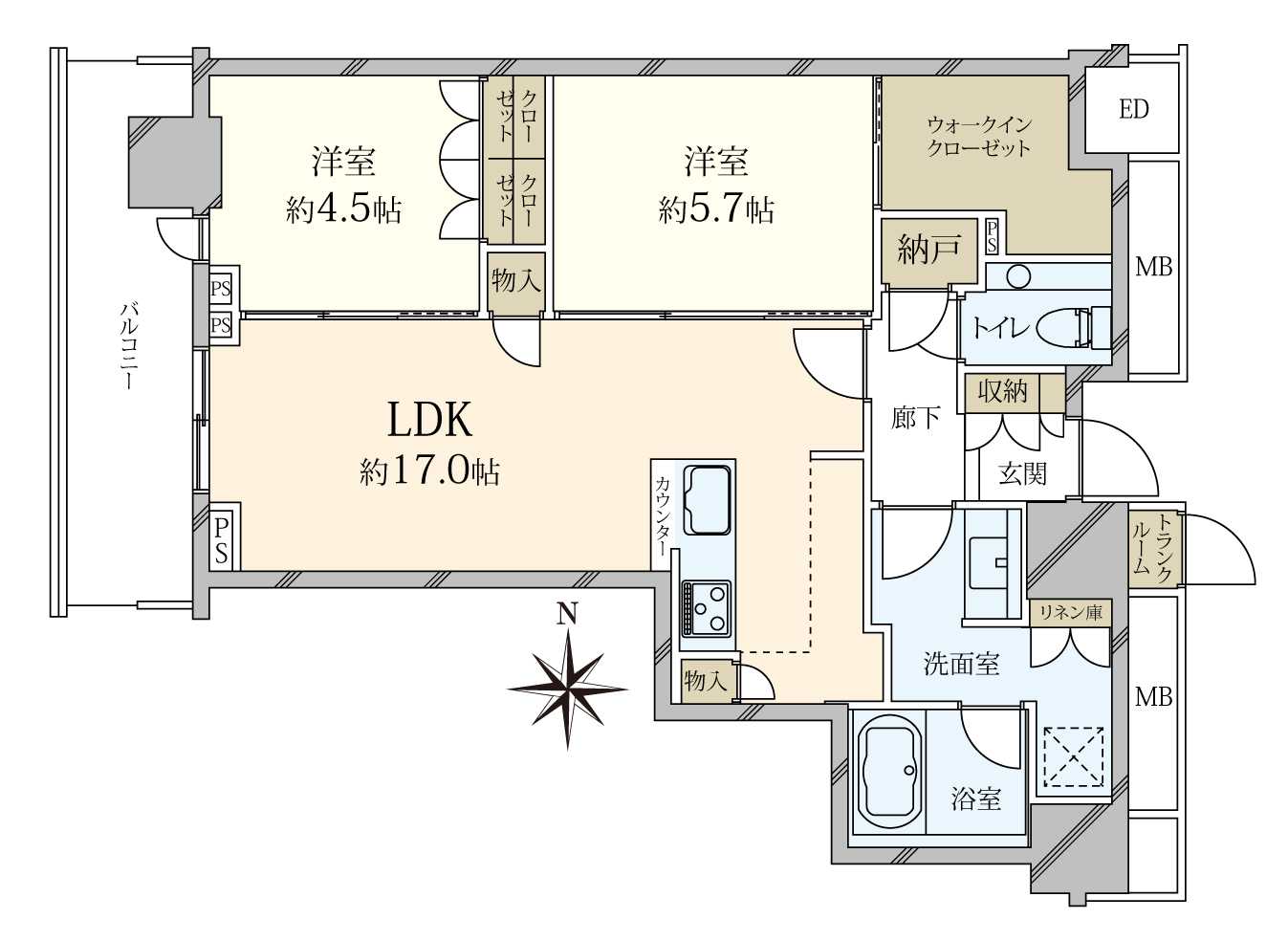 ザ・パークハウス晴海タワーズティアロレジデンスの間取図