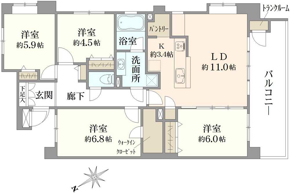 サンアリーナ調布の間取図