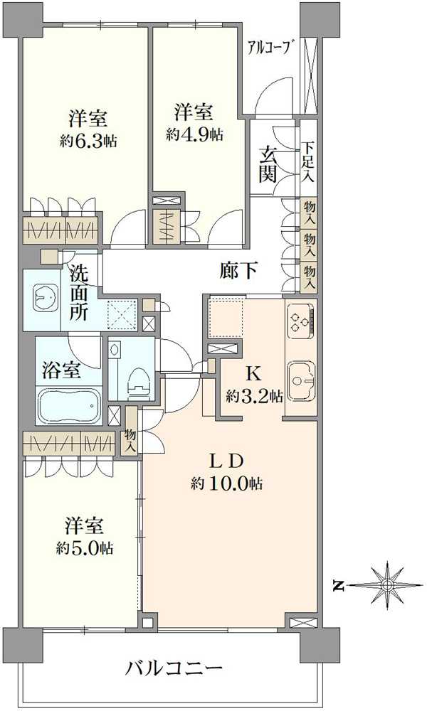 パークハウス世田谷千歳台コンフォートの間取図
