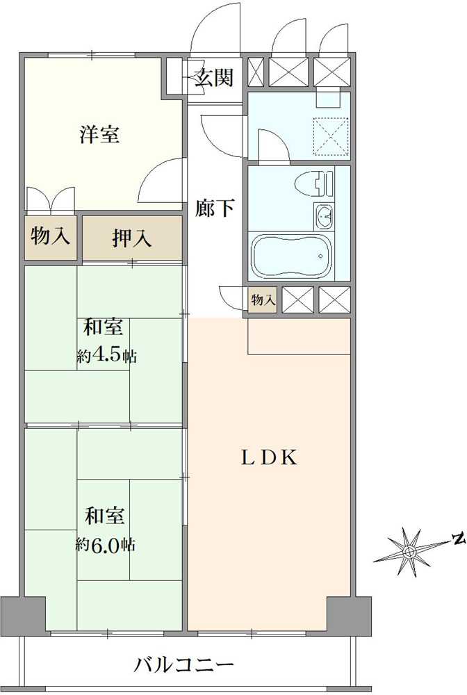 小金井中町マンションの間取図
