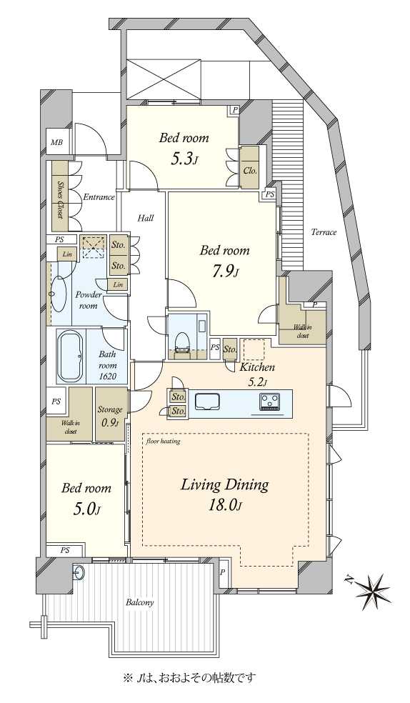 プラウド瀬田一丁目の間取図