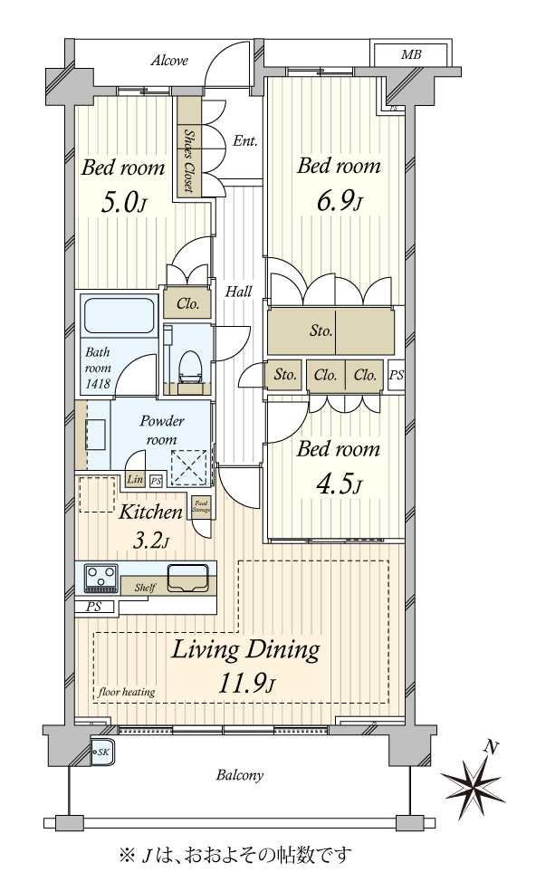 ブランズシティ世田谷中町エミネントフォレストの間取図