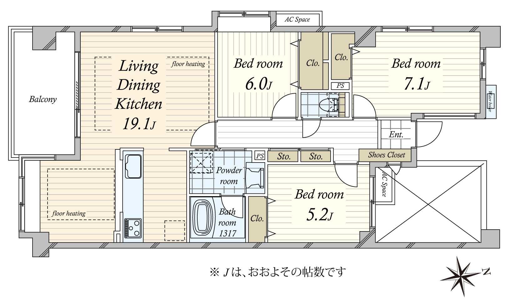 エクレールガーデン深沢の間取図