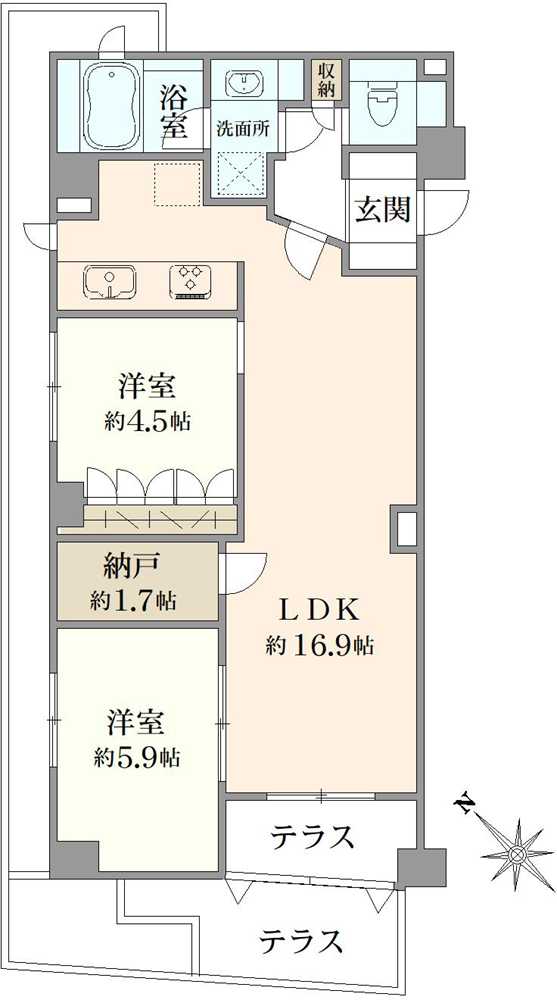 西荻ヒルズクレアヴィータの間取図