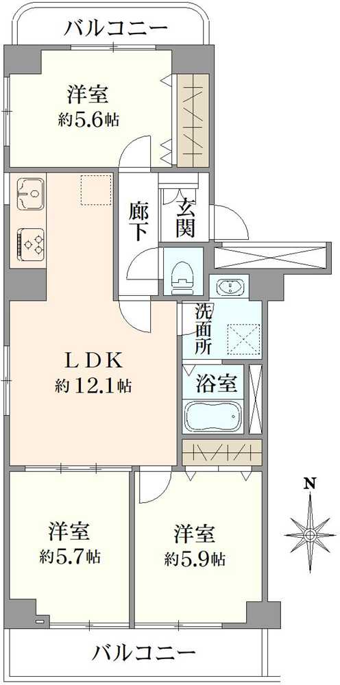 カーサ調布の間取図