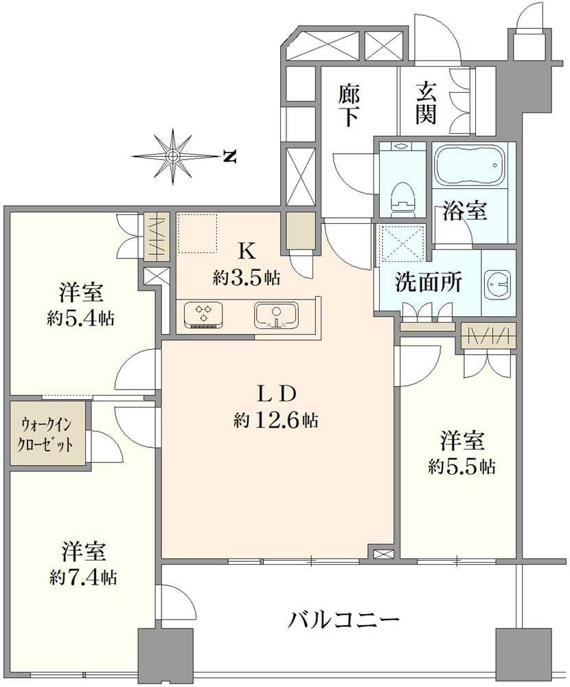 武蔵野タワーズ　スカイクロスタワーの間取図