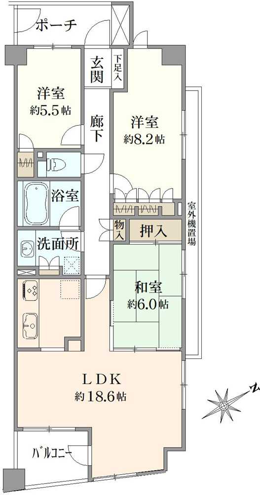 アールヴェール平和台の間取図