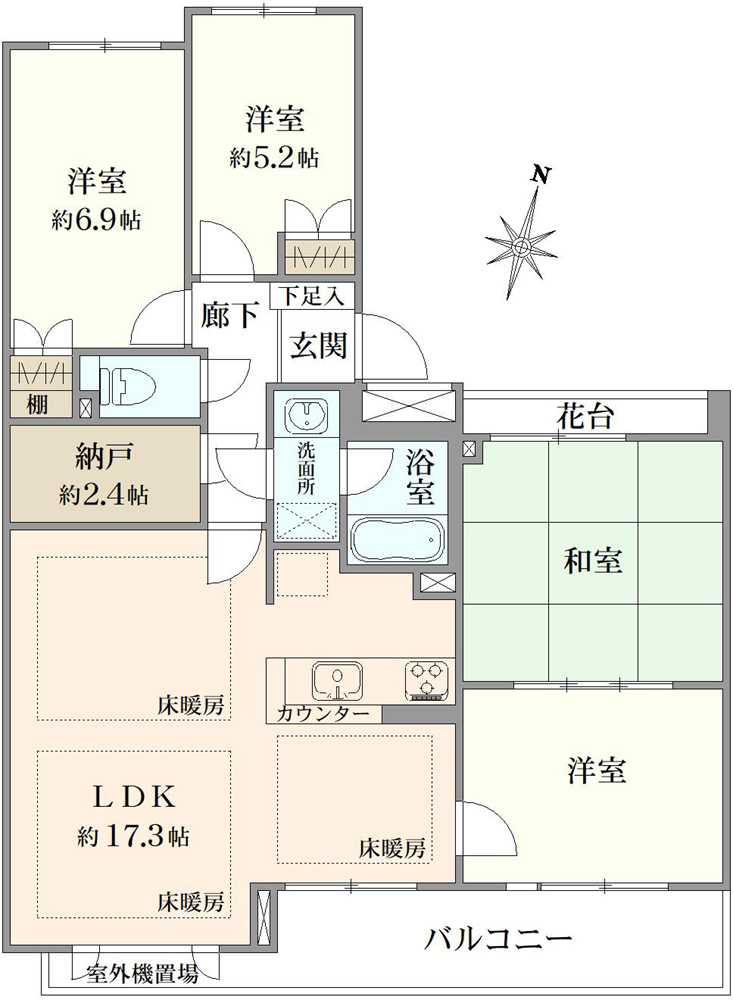 氷川台ヒルズの間取図