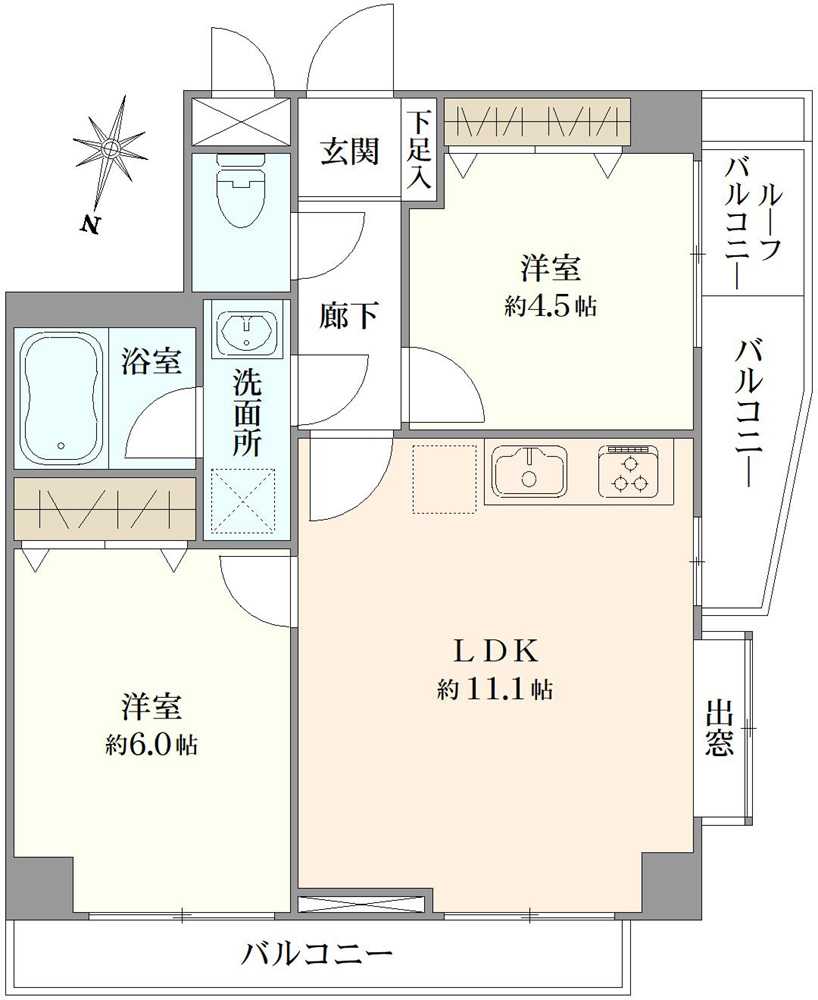 ライオンズマンション都立家政の間取図