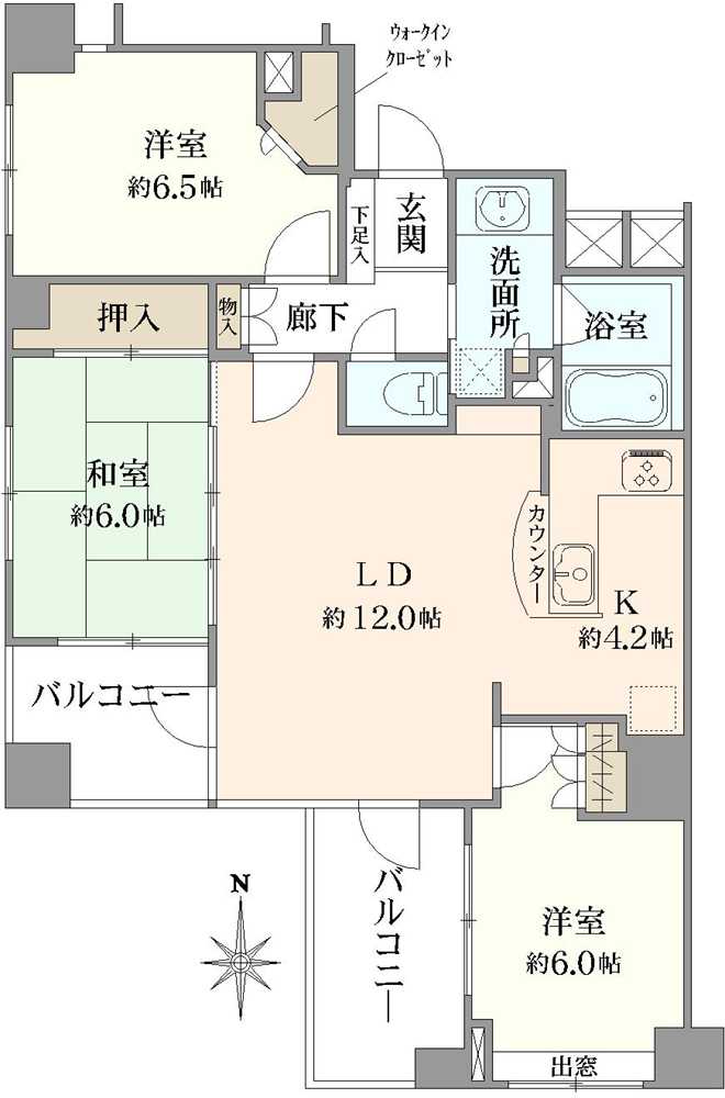 ライオンズグローベル小平ブランニューフォートの間取図