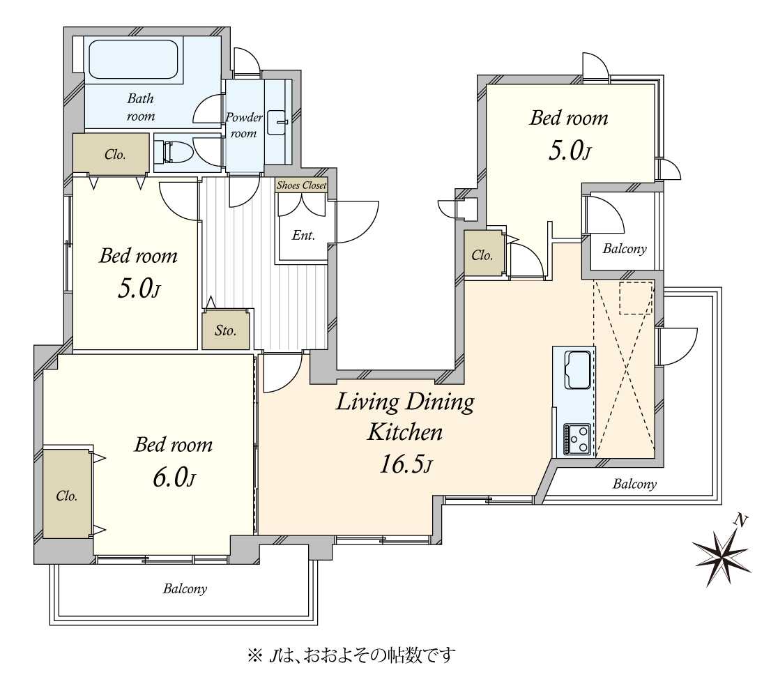 クレードル柿の木坂の間取図