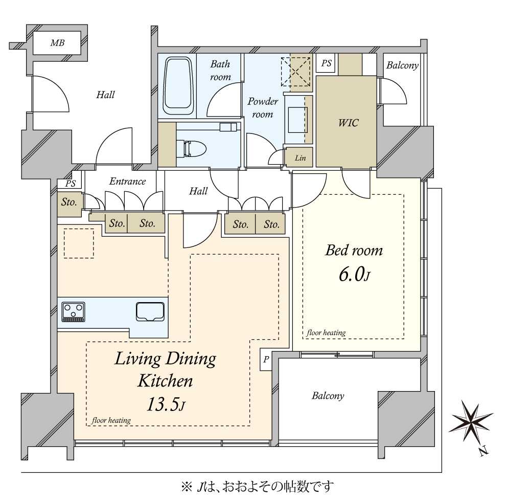 プラウド新虎通りの間取図