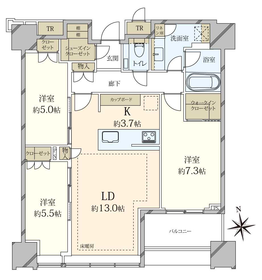 白金ザ・スカイEAST棟の間取図