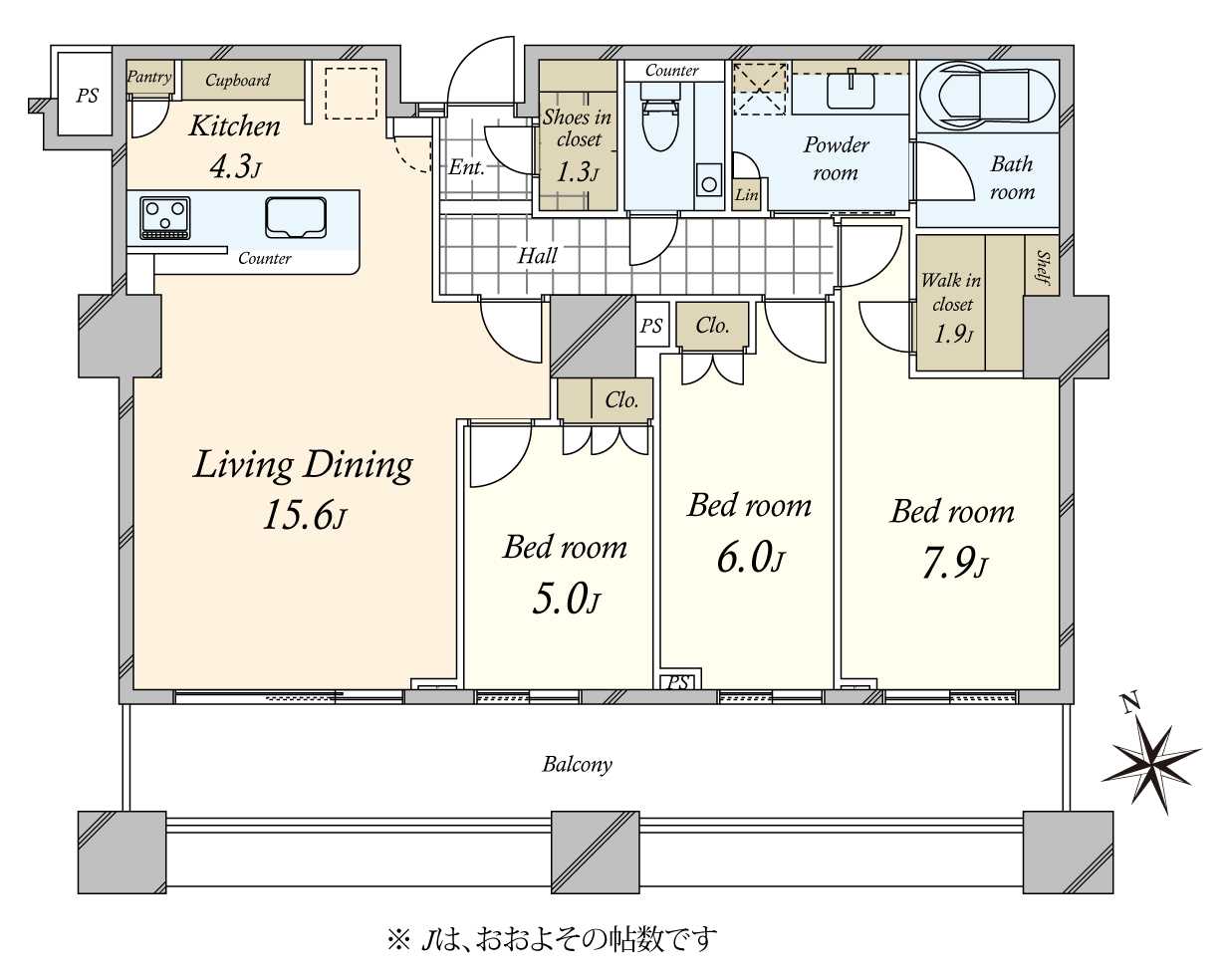 パークコート麻布十番ザ・タワーの間取図