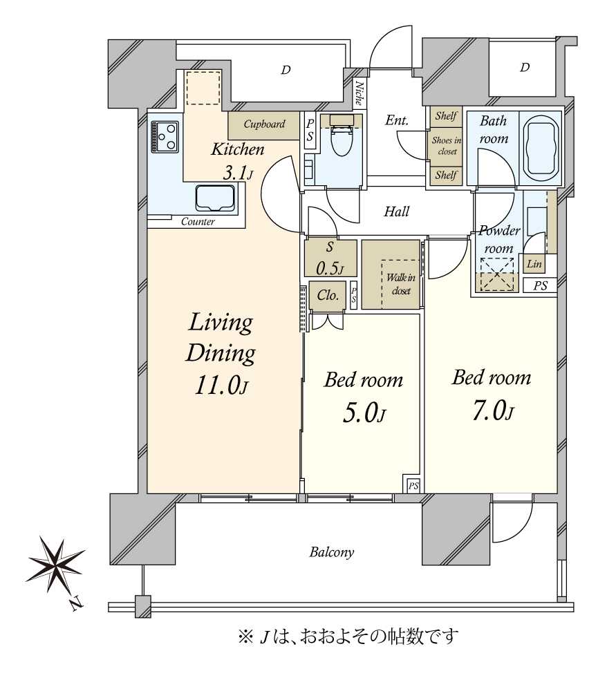 グランドヒルズ恵比寿の間取図