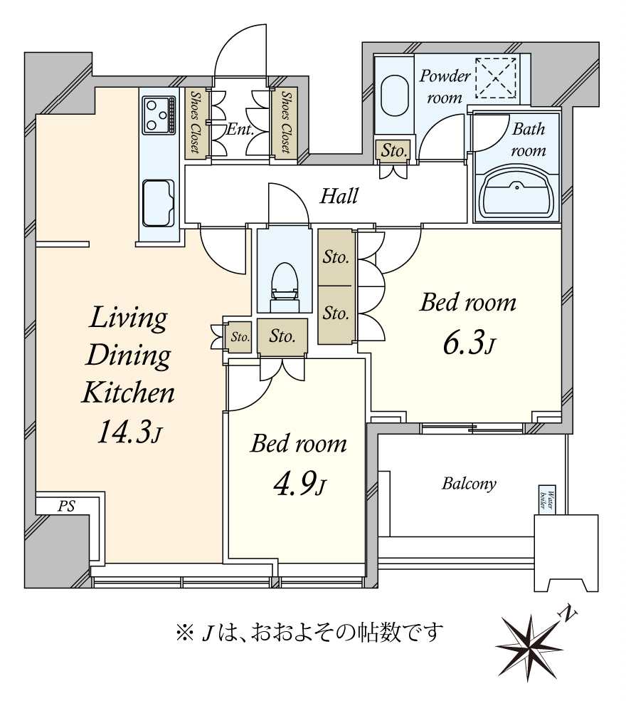 シティタワー麻布十番の間取図